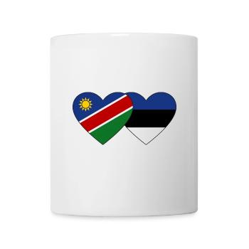 Namibia Estonia Flag Heart - Mug - white - Front