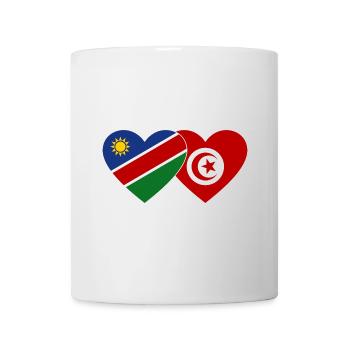 Namibia Tunesien Flagge Herz - Tasse - Weiß - Vorne