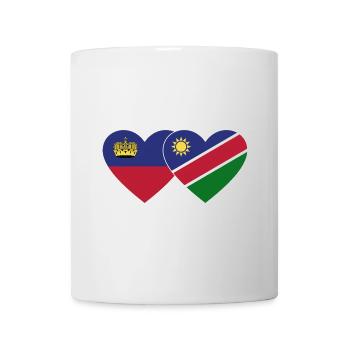 Liechtenstein Namibia Flag Heart - Mug - white - Front