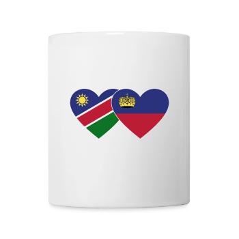 Namibia Liechtenstein Flagge Herz - Tasse - Weiß - Vorne