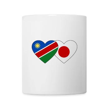 Namibia Japan Flagge Herz - Tasse - Weiß - Vorne