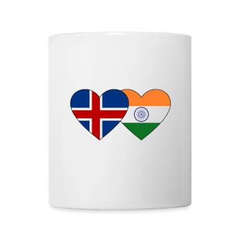 Island Indien Flagge Herz - Tasse - Weiß - Vorne