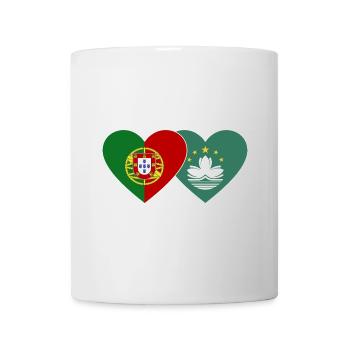 Portugal Macau Flagge Herz - Tasse - Weiß - Vorne