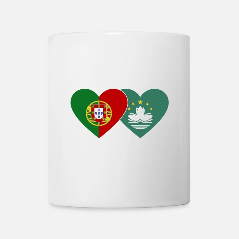 Portugal Cœur de drapeau de Macao - Mug blanc - blanc