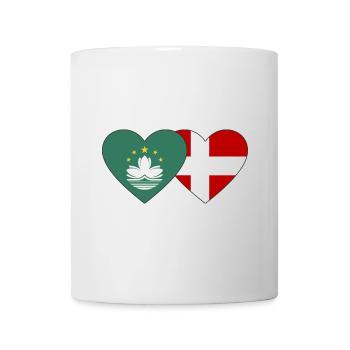 Macau Dänemark Flagge Herz - Tasse - Weiß - Vorne
