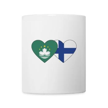 Macau Finnland Flagge Herz - Tasse - Weiß - Vorne