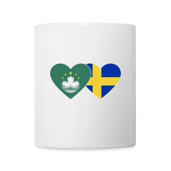 Macau Schweden Flagge Herz - Tasse - Weiß - Vorne