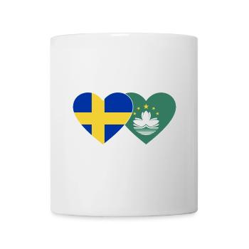 Schweden Macau Flagge Herz - Tasse - Weiß - Vorne