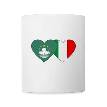 Macau Italien Flagge Herz - Tasse - Weiß - Vorne