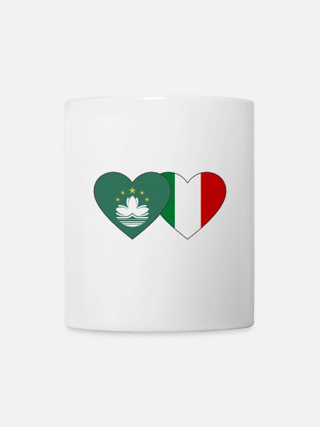Macau Italien Flagge Herz - Tasse - Weiß