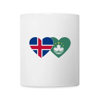 Island Macau Flagge Herz - Tasse - Weiß - Vorne