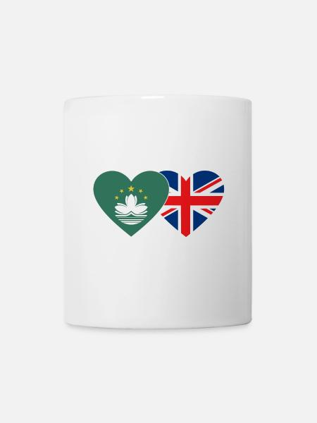 Macau Großbritannien Flagge Herz - Tasse - Weiß