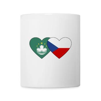 Macau Tschechien Flagge Herz - Tasse - Weiß - Vorne