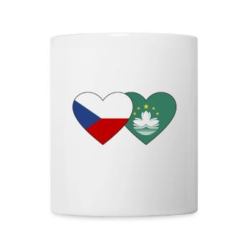 Tschechien Macau Flagge Herz - Tasse - Weiß - Vorne