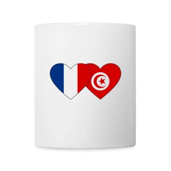 France Tunisie Flag Coeur - Mug blanc - blanc - Devant