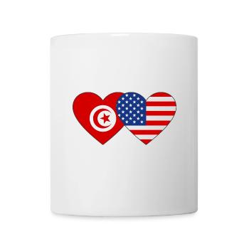 Tunisie USA Flag Coeur - Mug blanc - blanc - Devant