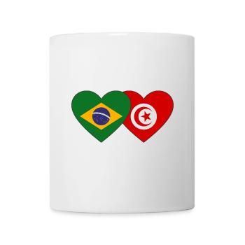Brésil Tunisie Flag Coeur - Mug blanc - blanc - Devant