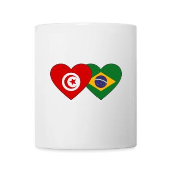 Tunisie Brésil Flag Coeur - Mug blanc - blanc - Devant