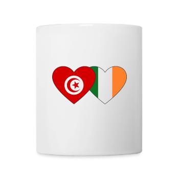 Tunesien Irland Flagge Herz - Tasse - Weiß - Vorne