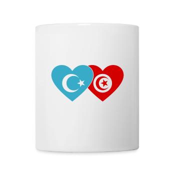 Les Ouïghours du drapeau tunisien cœur - Mug blanc - blanc - Devant