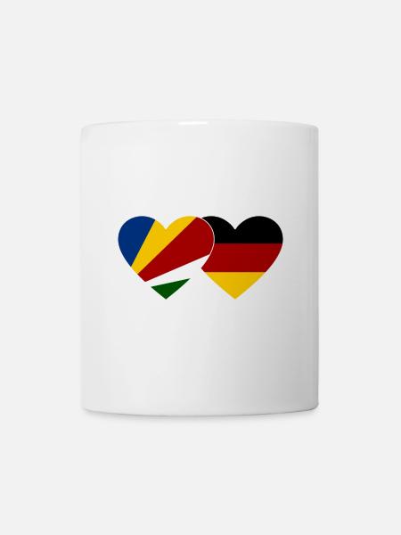 Seychellen Deutschland Flagge Herz - Tasse - Weiß