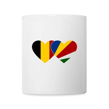 Belgique Drapeau des Seychelles coeur - Mug blanc - blanc - Devant