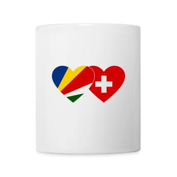 Seychellen Schweiz Flagge Herz - Tasse - Weiß - Vorne