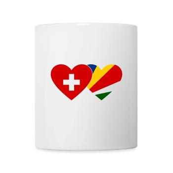 Suisse Seychelles drapeau coeur - Mug blanc - blanc - Devant