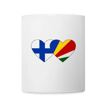 Finlande Seychelles drapeau coeur - Mug blanc - blanc - Devant