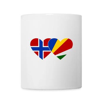 Norwegen Seychellen Flagge Herz - Tasse - Weiß - Vorne
