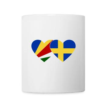 Seychelles Suède drapeau coeur - Mug blanc - blanc - Devant