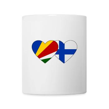 Seychelles Finland Flag Heart - Mug - white - Front