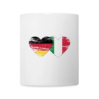 Germany Italy flag heart used - Mug - white - Front
