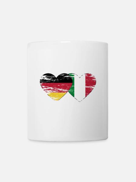 Deutschland Italien Flagge Herz used - Tasse - Weiß