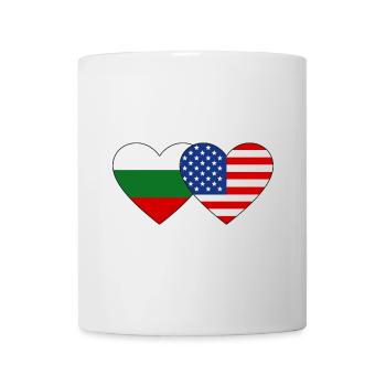 Bulgarie USA Flag Heart - Mug blanc - blanc - Devant