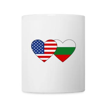 USA Bulgaria Flag Heart - Mug - white - Front