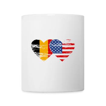 Belgium USA flag heart used - Mug - white - Front