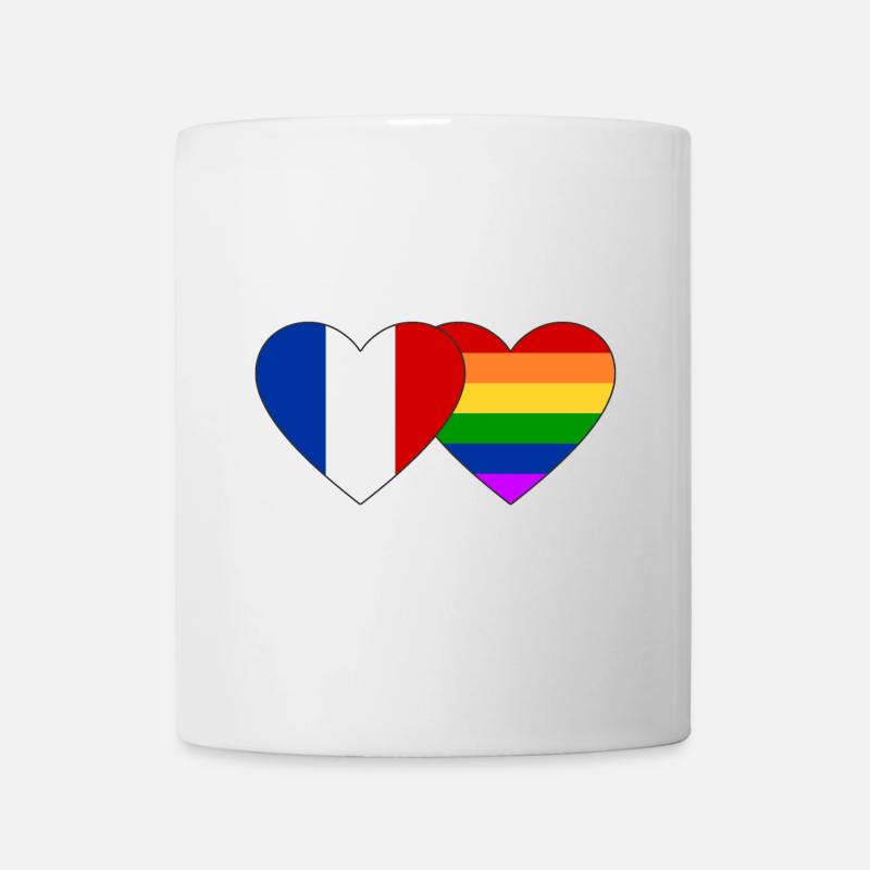 Frankreich Regenbogen Flagge - Tasse - Weiß
