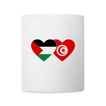 Palestine Tunisie Drapeau Coeur - Mug blanc - blanc - Devant