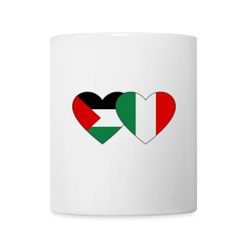 Palestine Italie drapeau coeur - Mug blanc - blanc - Devant