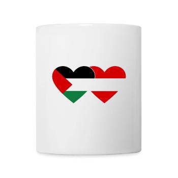 Palestine Austria Flag Heart - Mug - white - Front