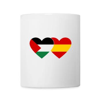 Palestine Espagne Drapeau Coeur - Mug blanc - blanc - Devant