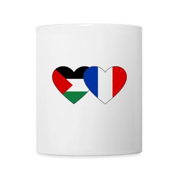 Palestine France Drapeau Coeur - Mug blanc - blanc - Devant