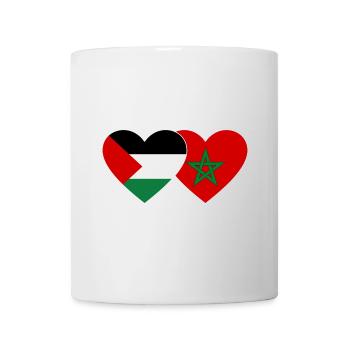 Palästina Marokko Flagge Herz - Tasse - Weiß - Vorne