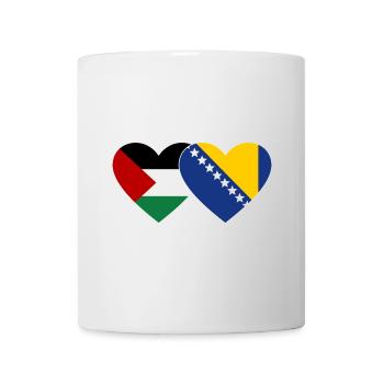 Palestine Bosnie Drapeau Coeur - Mug blanc - blanc - Devant