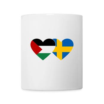 Palestine Suède Drapeau Coeur - Mug blanc - blanc - Devant