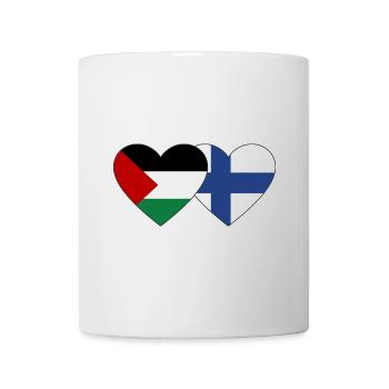 Palestine Finlande Drapeau Coeur - Mug blanc - blanc - Devant
