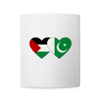 Palestine Pakistan Flag Heart - Mug - white - Front