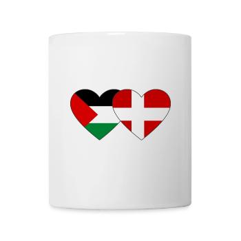 Palästina Dänemark Flagge Herz - Tasse - Weiß - Vorne