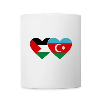 Palestine Azerbaijan Flag Heart - Mug - white - Front